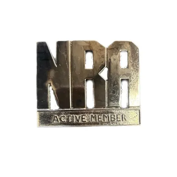 CHROMED BLACK NRA ACTIVE MEMBER BELT BUCKLE - Picture 3 of 3
